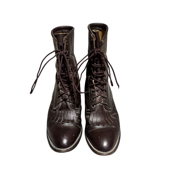 Vintage Durango Kiltie Western Boot Lace Up Leather Bootie USA Made Men's 10.5 - Picture 4 of 9